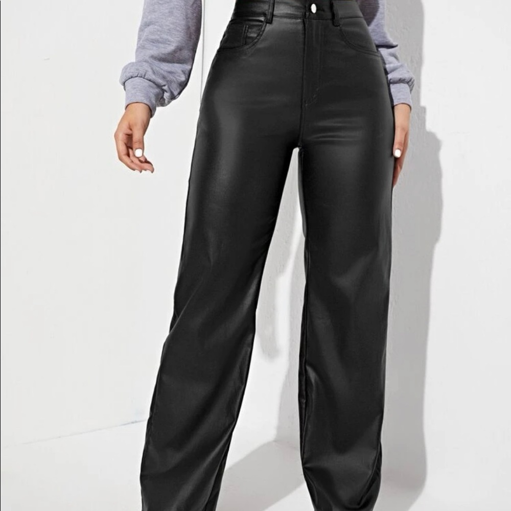 Black leather pants from Shein never worn.